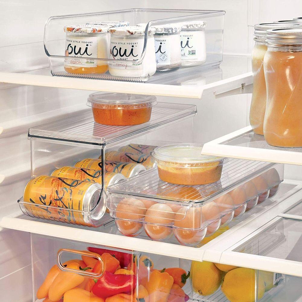 iDesign Linus Fridge Binz Can Organizer Plus - Space Saving Soda & Beer Can Storage for Refrigerator - Perfect for Kitchen, Pantry & Party Organization