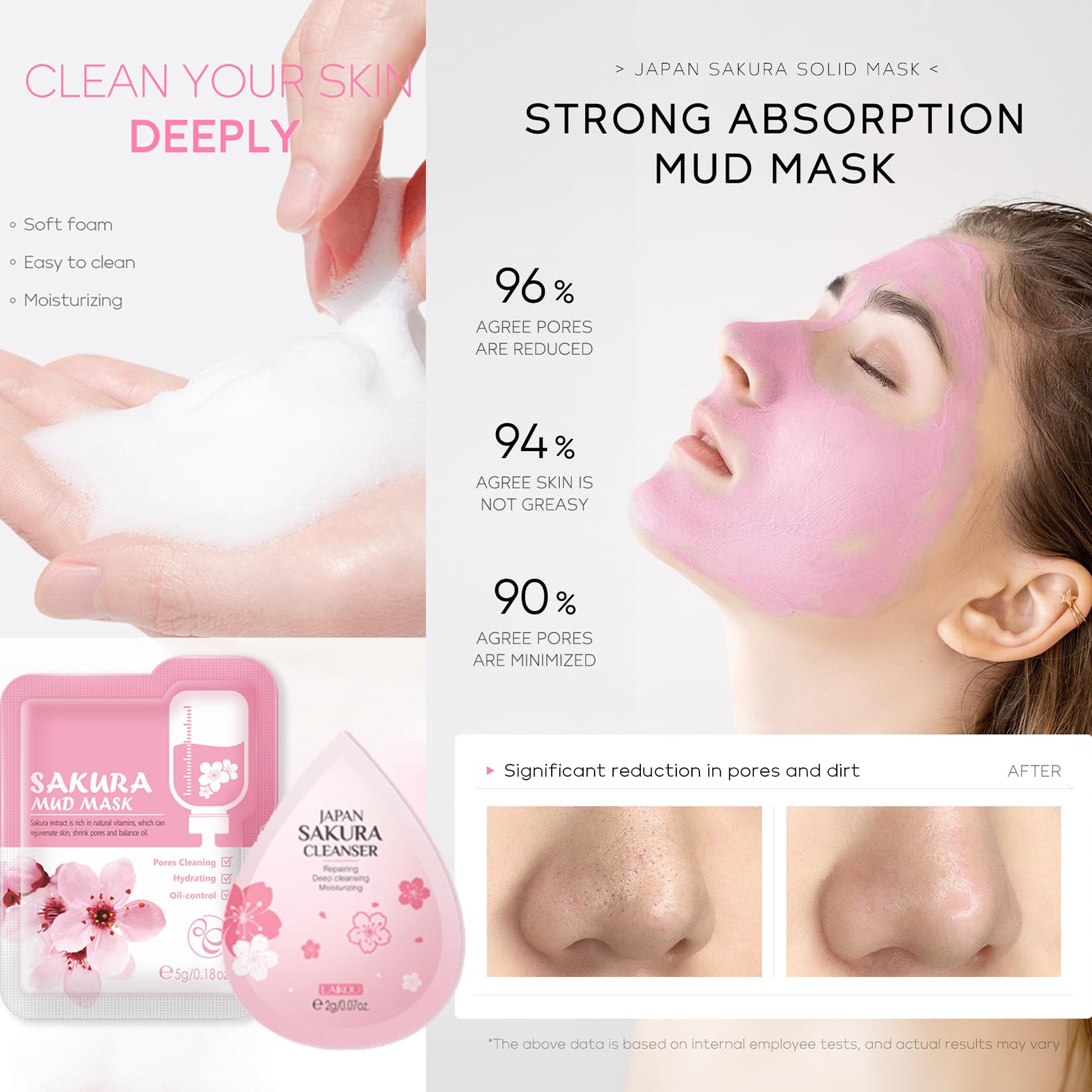 Best Sakura Skin Care Set for Teenage Girls & Women - Includes Cream, Serum, Toner, Cleanser, Eye Mask, Sleep Mask, Mud Mask & Lip Mask - Perfect Gift Set for Daily Skincare Routine & Self-Care Pampering (One Size, Sakura-Skin Care Kits-A)