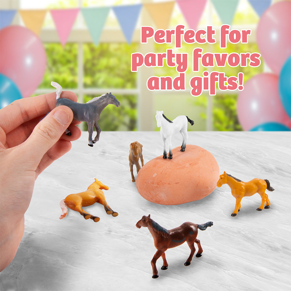 I Dig It! Horses 18 Piece Gift Set for Kids - Excavation Toy Kit with Mini Horse Figurines, Perfect for Birthday Parties & STEM Learning Activities