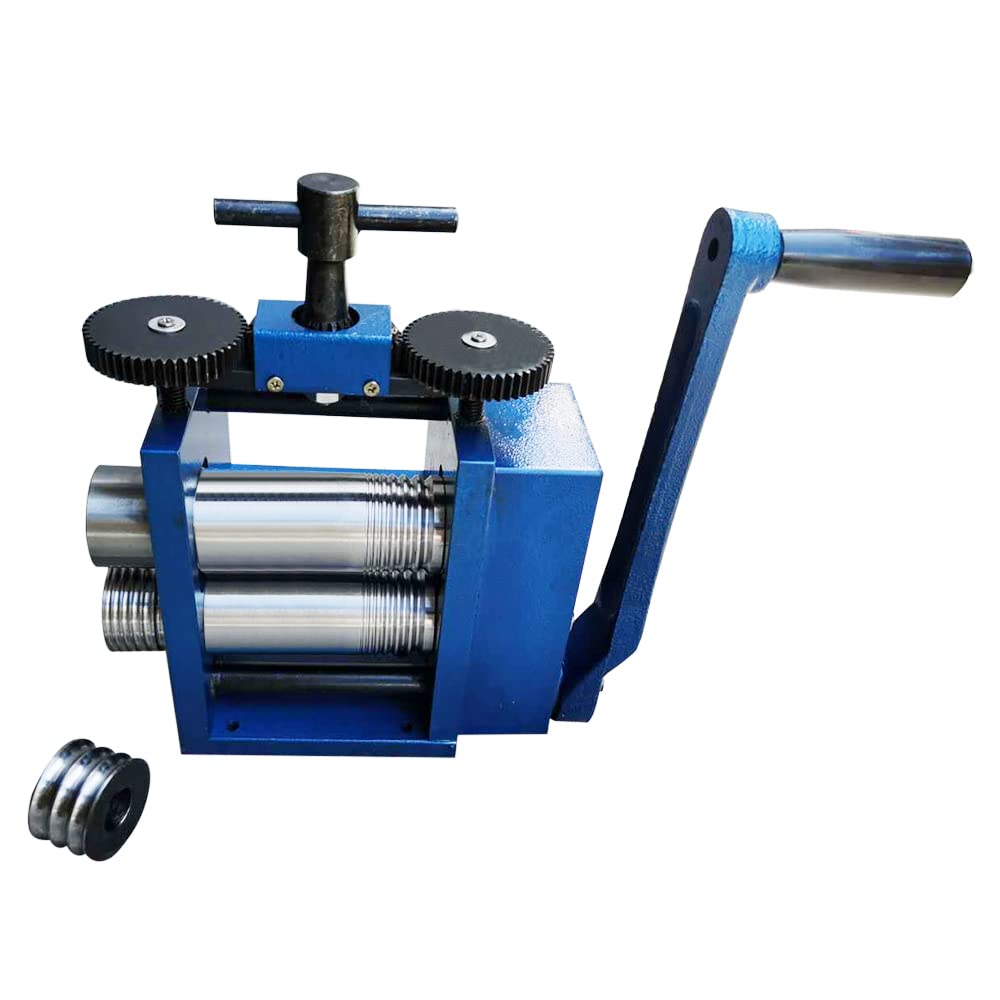 Eapmic 75mm Manual Jewelry Rolling Mill Machine - DIY Metal Wire Flat Pressing Tool for Jewelry Making, Goldsmithing & Metalworking | Perfect for Rings, Bracelets & Pendants Crafting