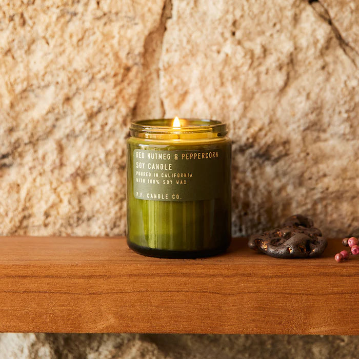 7.2 oz Soy Candle - Red Nutmeg & Peppercorn Scent | Handmade Natural Wax Candles for Home, Relaxation & Aromatherapy | Perfect for Living Room, Bedroom & Spa