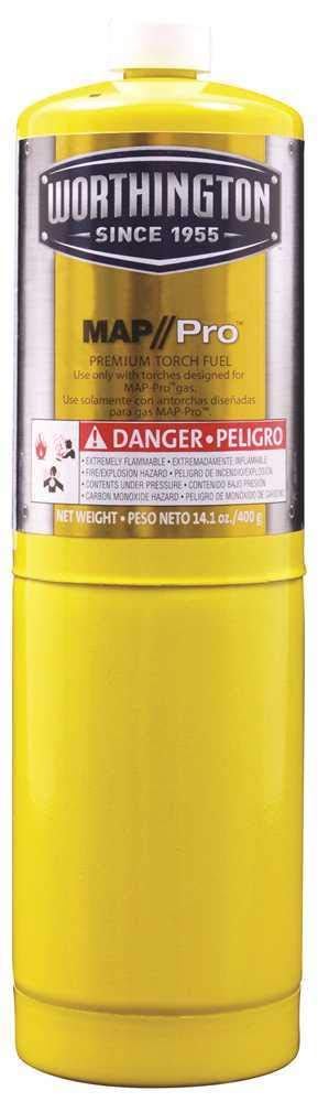 Worthington 332706 2487727 14.1 oz Map/Pro Gas Cylinder with Seam Cover Plates - 12 Pack for Welding, Camping & Outdoor Cooking