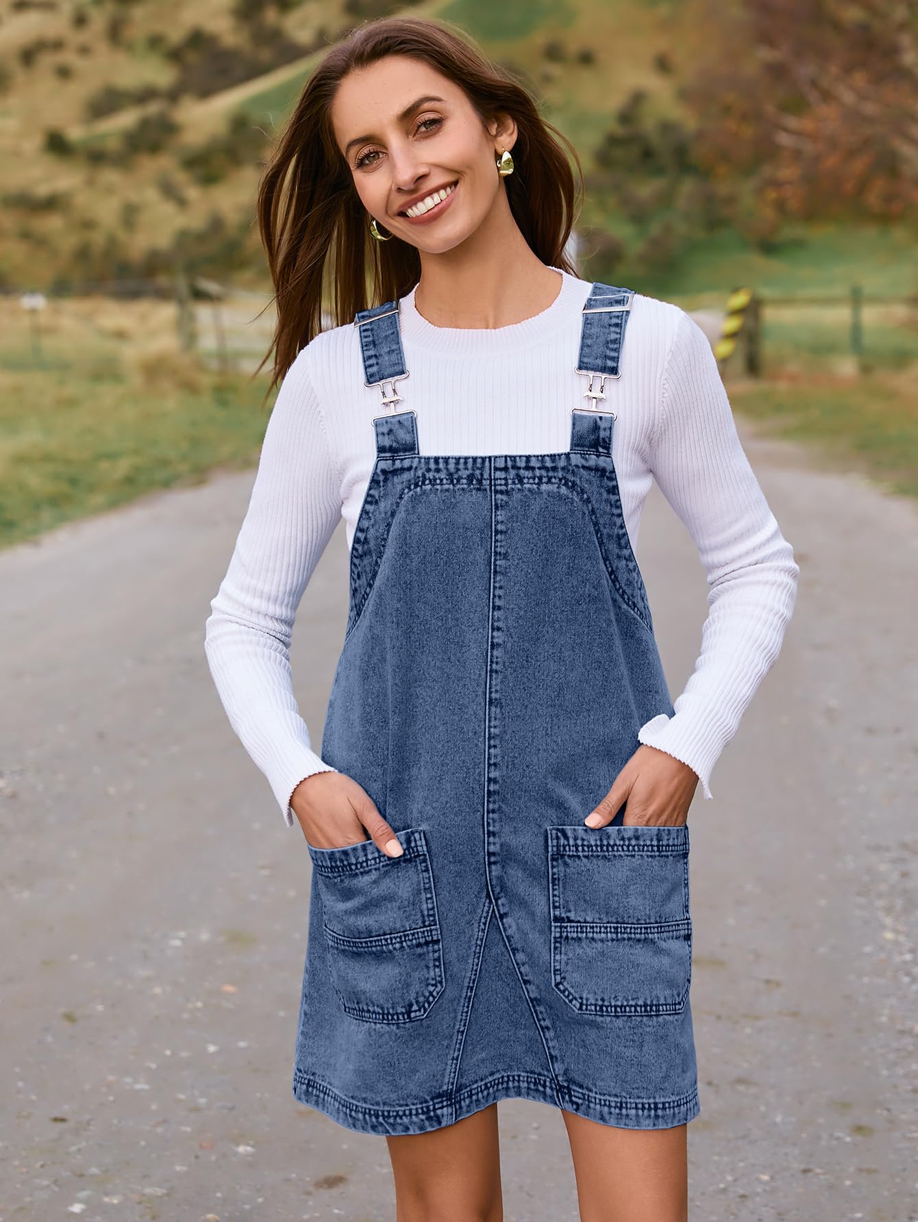 BerryGo Women's Denim Overall Romper - Sleeveless Jumpsuit with Pockets | Summer Casual Outfit, Beach Wear & Street Fashion 2025