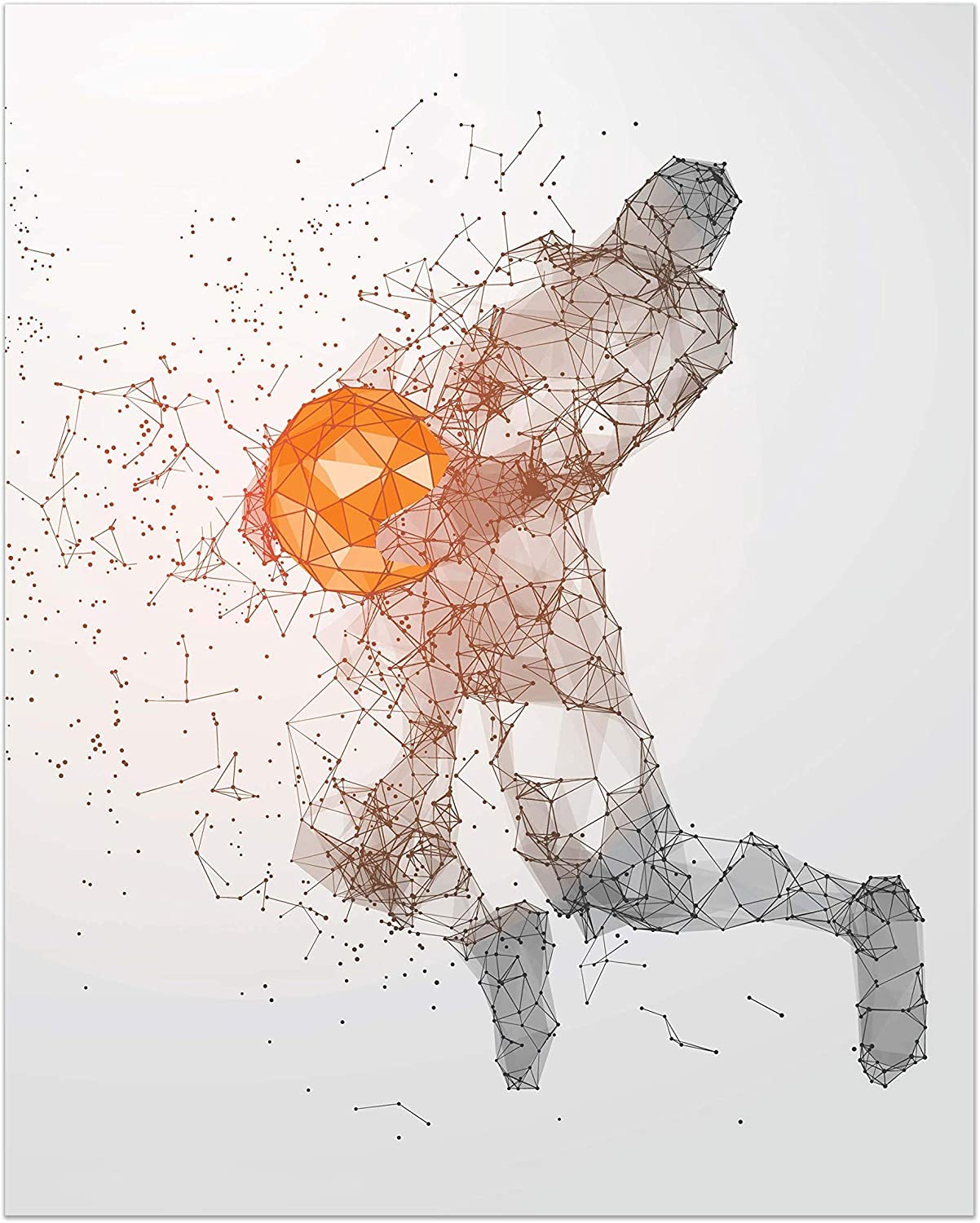 Basketball Wall Art Prints - Set of 4 (11x14) Unframed Sports Posters for Men, Kids & Teens | Basketball Room Decor for Boys Bedroom & Game Room | Perfect for Basketball Fans & Sports Themed Spaces