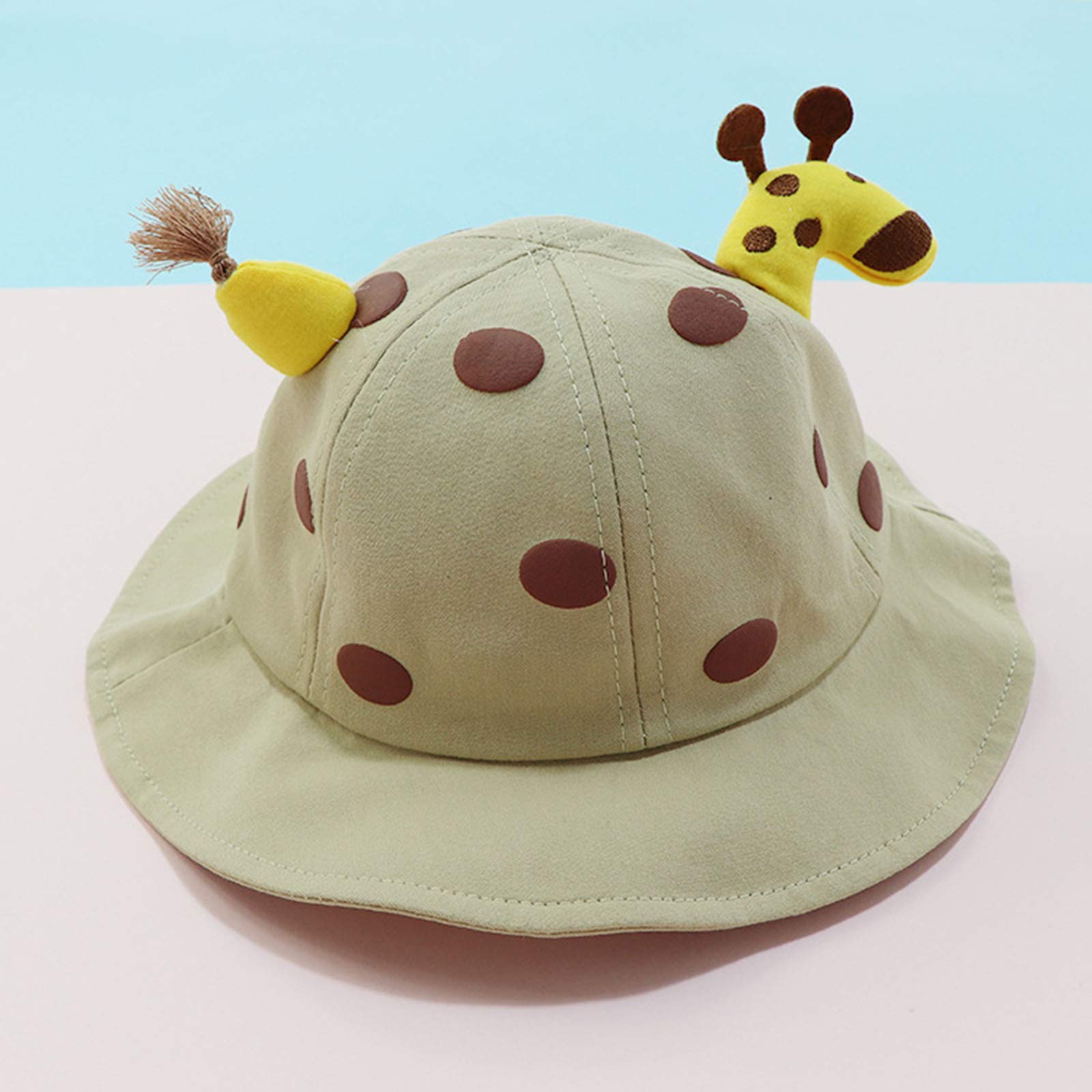 Toddler Girls' Cartoon Bucket Hat - Lightweight Packable Sun Hat for Summer Beach, Outdoor Travel & Play - UPF 50+ Sun Protection - Khaki