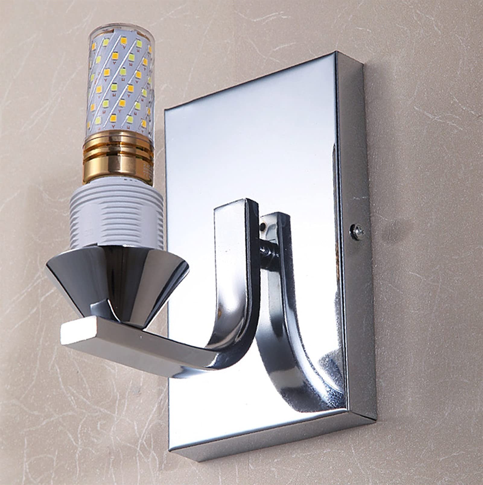 E27 Wall Lamp with Switch/Pull Chain - Matte Glass Shade & Metal Base for Bedroom, Living Room, Corridor - Perfect for Bedside Reading & Candle Holder Lighting