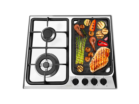 24 Inch 4 Burner Gas Cooktop - Professional Stainless Steel Stovetop for Home Kitchen | Perfect for Cooking, Boiling & Simmering | Ideal for Apartments, RVs & Outdoor Kitchens