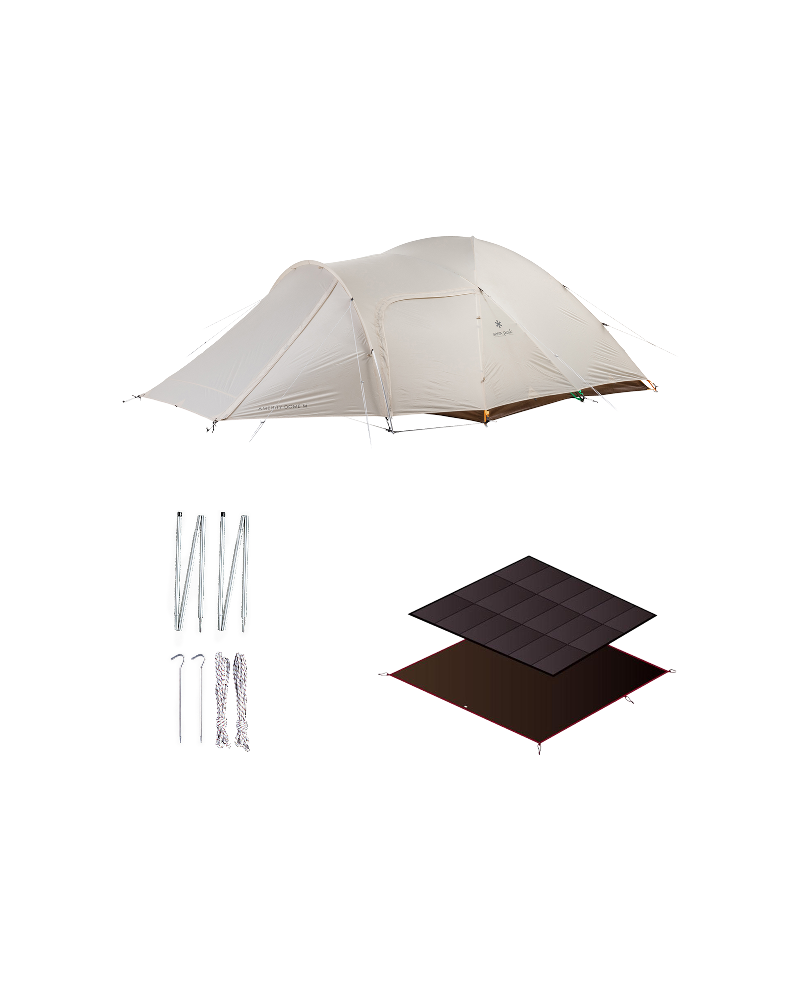 Amenity Dome Medium Ivory Tent Set - Lightweight Camping Tent for Outdoor Adventures, Hiking & Backpacking