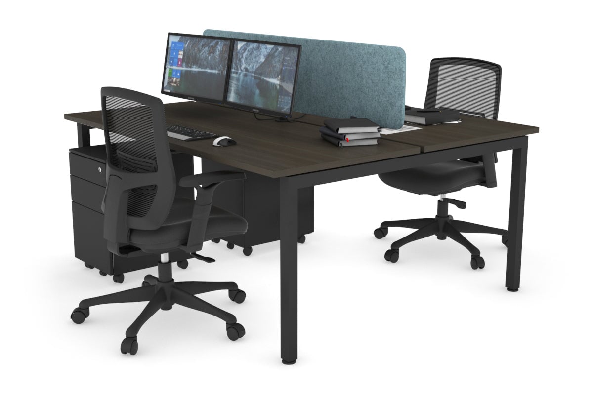 Quadro Square Legs 2 Person Office Workstation Desk [1400L x 700W] - Perfect for Collaborative Workspaces & Home Offices