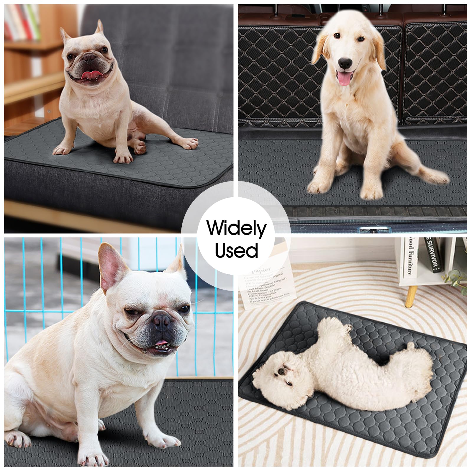 IDOMIK Reusable & Washable Dog Training Pads - Non-Slip Silicone Mat with Leak-Proof Tray for Puppy Potty Training | Indoor Kennel & Crate Protection | Perfect for Housebreaking, Travel & Floor Safety
