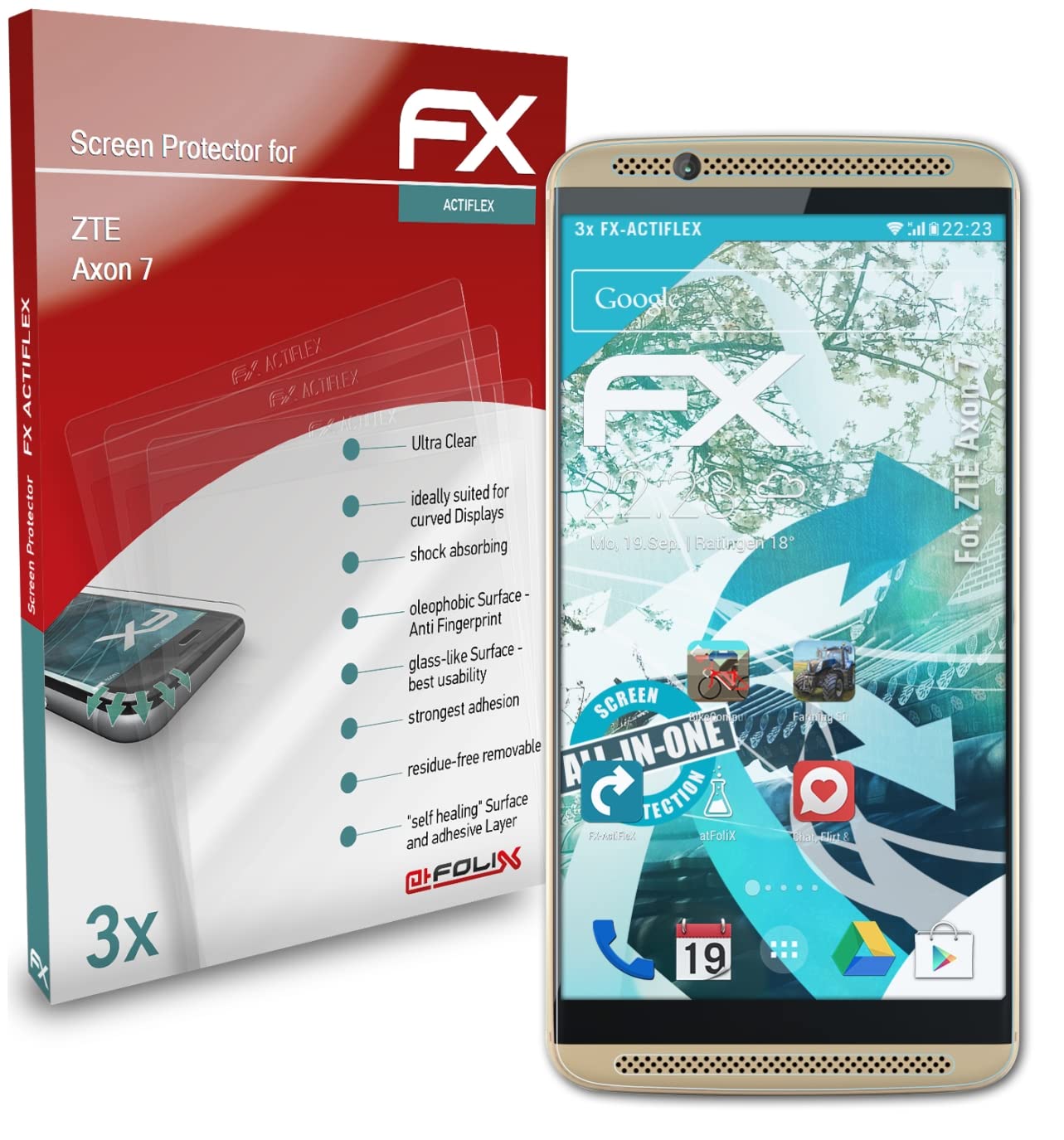 ZTE Axon 7 Screen Protector, 3-Pack Ultra Clear Flexible Film - Anti-Scratch & Bubble-Free Protection for Everyday Use, Travel, and Work