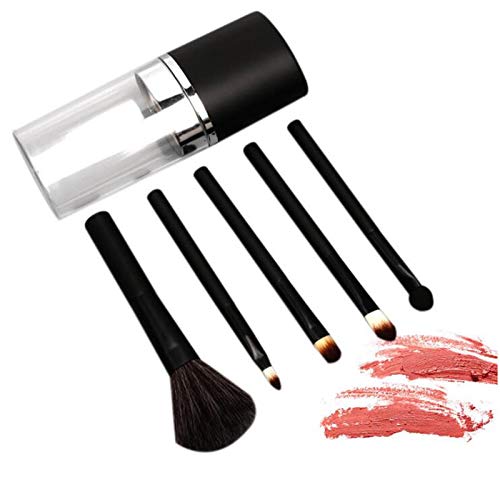 5Pcs Professional Portable Makeup Brush Set for Women - Perfect for Travel, Everyday Use & On-The-Go Beauty Touch Ups