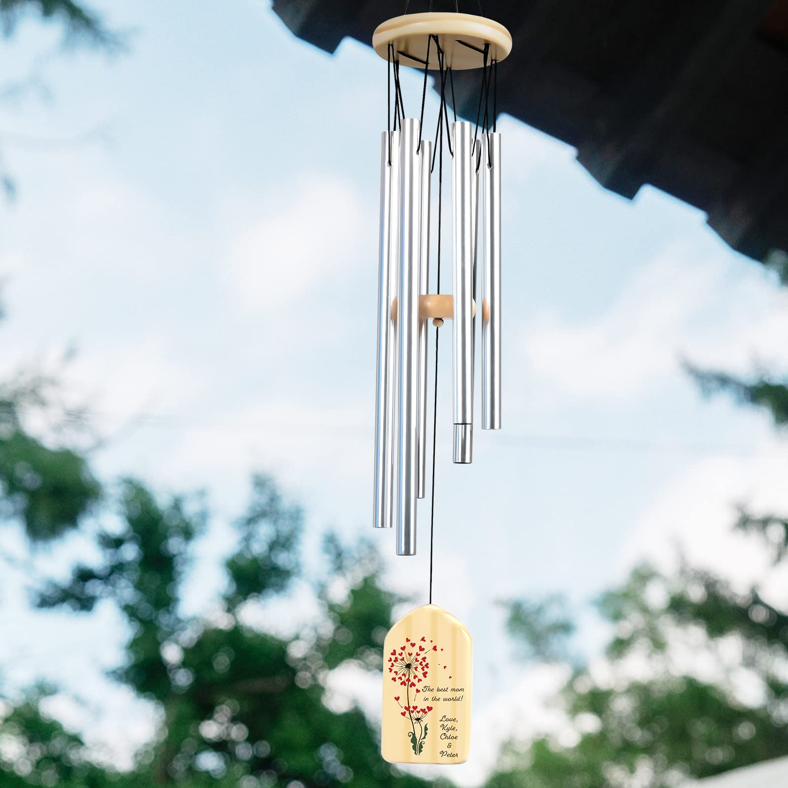 Personalized Wind Chimes for Mom - Thoughtful Mother's Day, Birthday & Christmas Gifts for Women - Perfect for Outdoor Garden, Patio & Home Decor