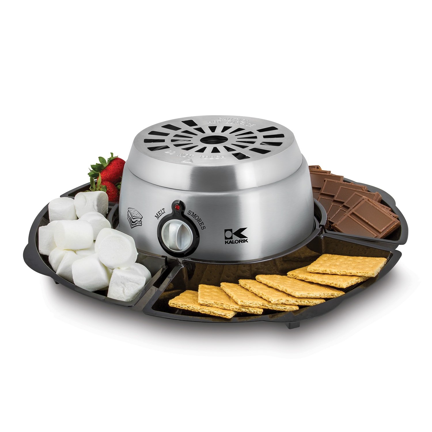 Kalorik 2-in-1 Smores Maker & Chocolate Fondue Set with Stainless Steel Forks and Serving Tray - Perfect for Camping, Parties, and Family Gatherings