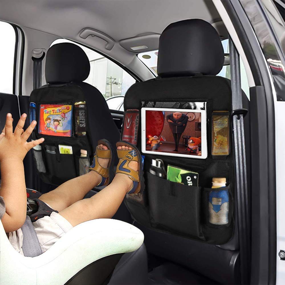 2 Pack Car Back Seat Organizer for Kids - Waterproof Auto Storage Organizer with Pockets, Child Seat Protector & Interior Accessories | Perfect for Road Trips, School Commute & Family Travel
