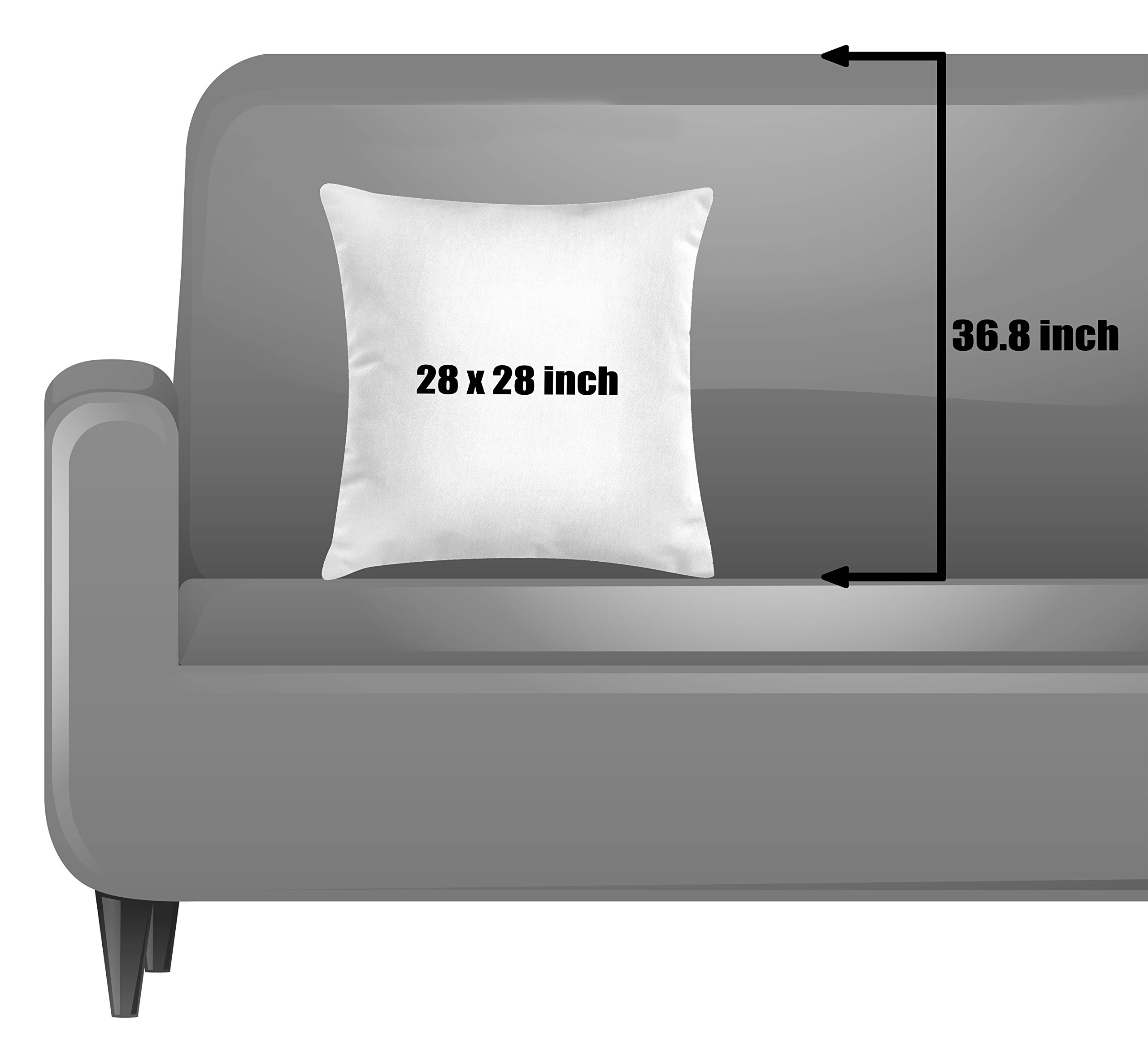Ambesonne Constellation Throw Pillow Cover 28x28 Inches - Zodiac Star Clusters & Sign Names in Chalk Doodle Style - Dark Blue & White Square Decorative Cushion Case for Sofa, Bedroom, Living Room Decor