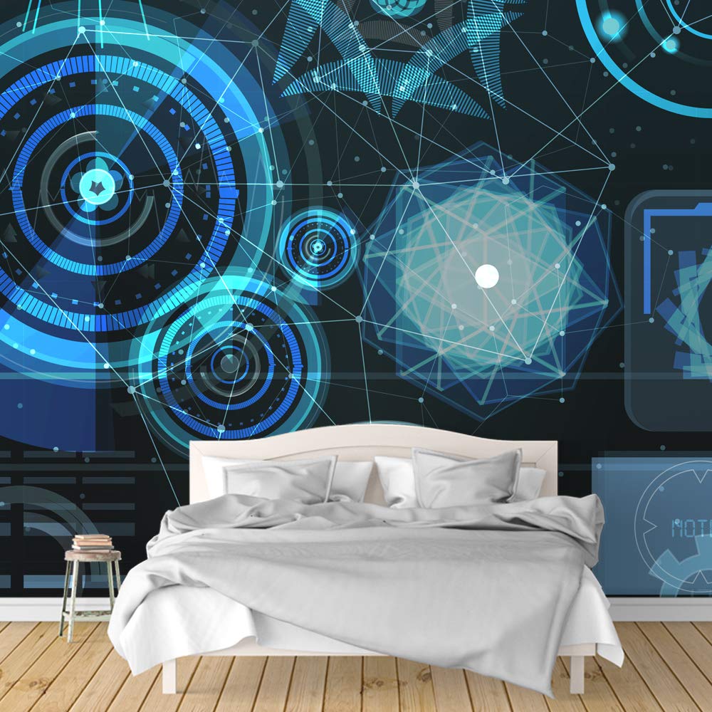 Scientific Mechanical Feeling Removable Wallpaper - Peel and Stick Wall Murals for Bedroom (66x96 inches) - Perfect for Home Office, Kids Room & Modern Interior Decor