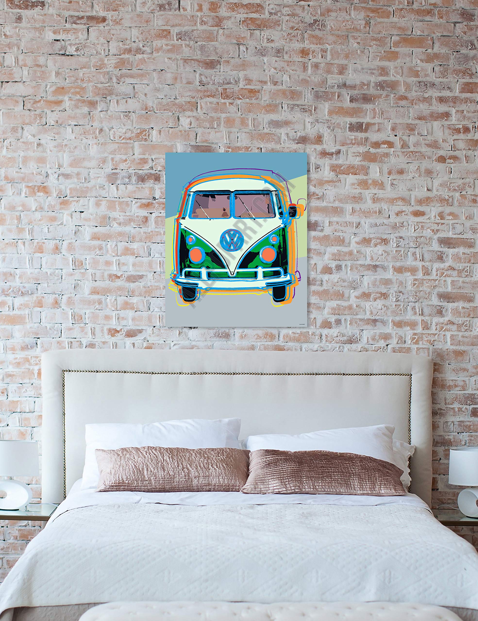 Oliver Gal Artist Co. Pastel Van Wall Art Canvas Print - 30x36 Inch Modern Home Decor Painting in Green & Blue - Perfect for Living Room, Bedroom & Office Decor