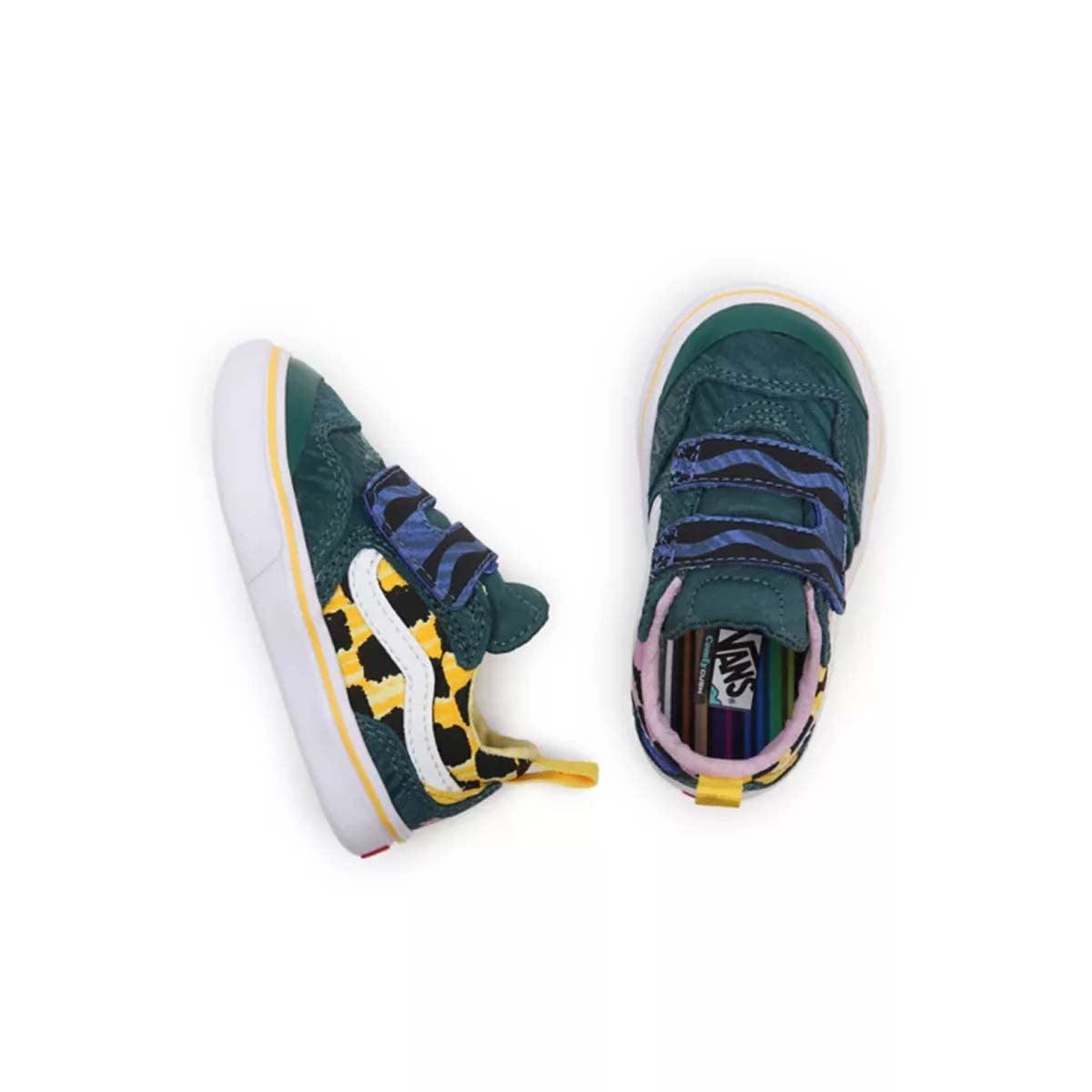 Crayola Toddler Comfycush New Skool Vans Shoes - Comfortable & Stylish Sneakers for Kids - Perfect for School, Playground & Daily Wear