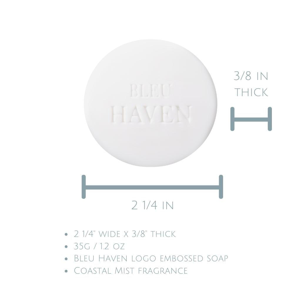 Bleu Haven Luxury Bar Soap - 1.2oz Hand & Facial Cleanser for Sensitive Skin | Natural Moisturizing Soap for Spa, Bath & Gift Sets