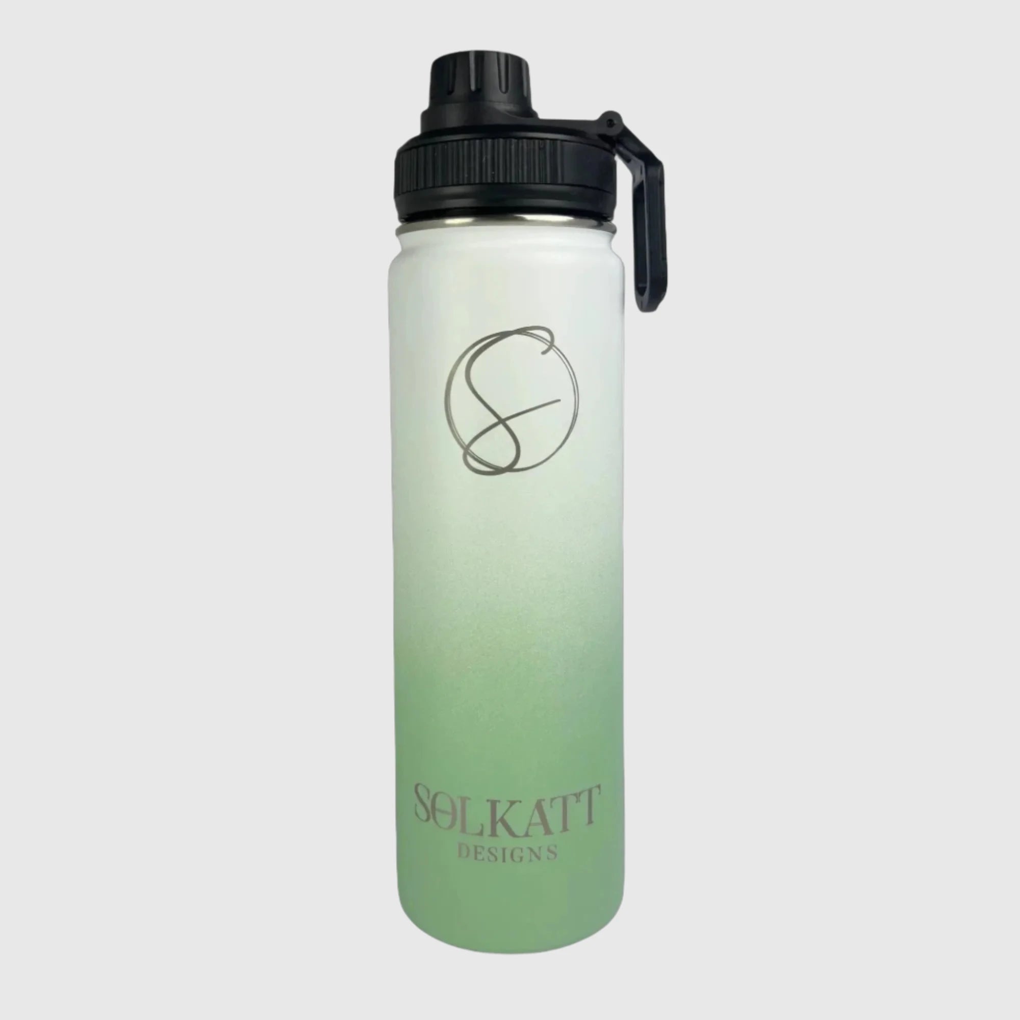 Pastel Green Insulated Stainless Steel Water Bottle 650ml (22oz) - Keep Drinks Cold/Hot for 24 Hours - Perfect for Gym, Hiking & Office Use