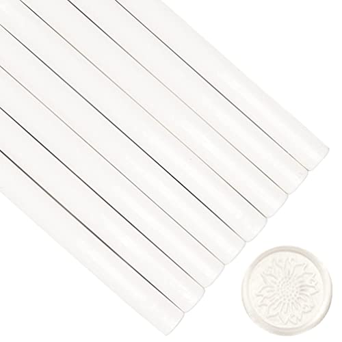 ONWINPOR 8PCS White Wax Sealing Sticks for Wax Seal Stamp - 0.43