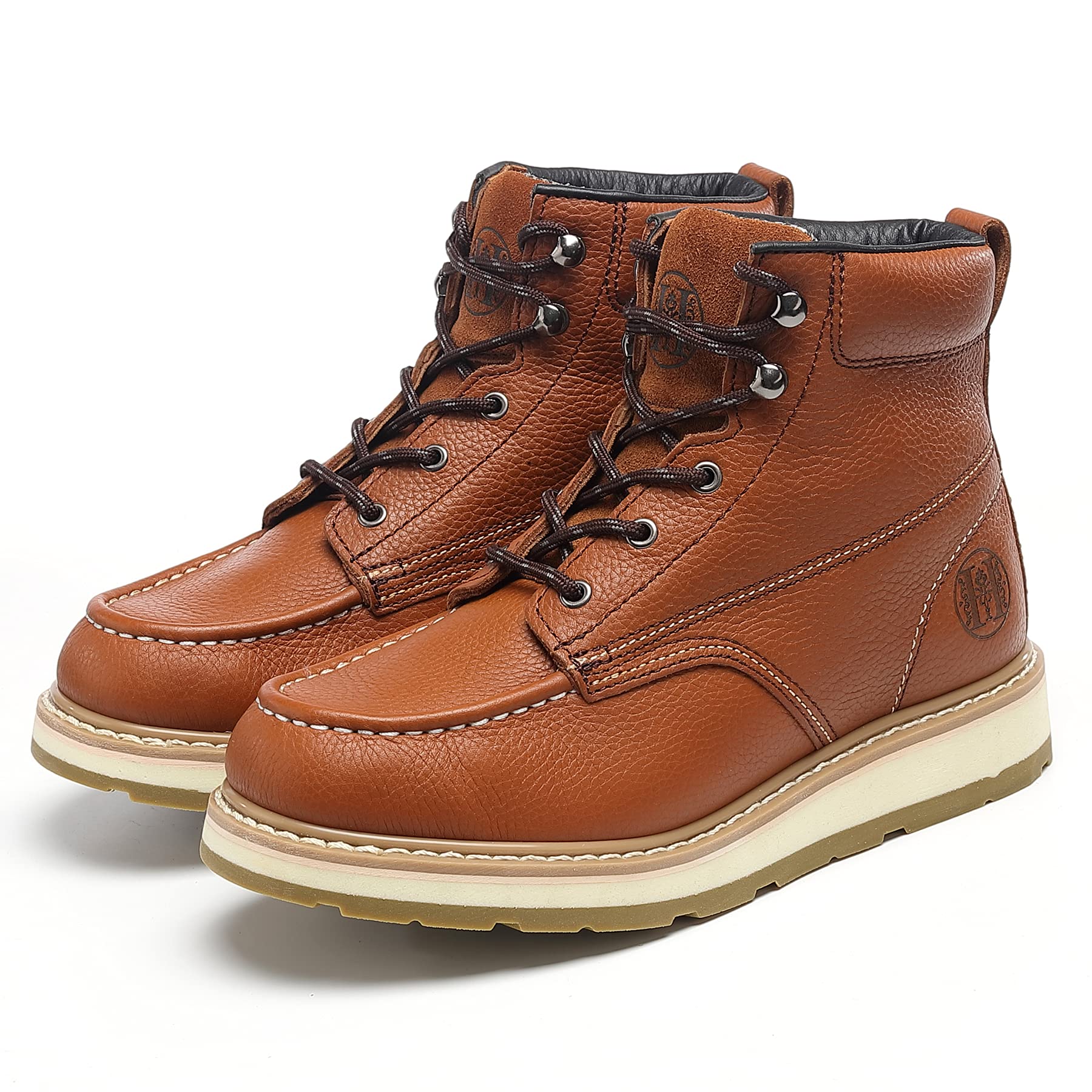 **Men's Waterproof Slip-Resistant Work Boots with Soft & Composite Toe | Puncture-Proof EH Moc Toe Shoes for Construction & Outdoor Work**    *(Optimized for Google SEO, translated to English, and includes usage scenarios.)*