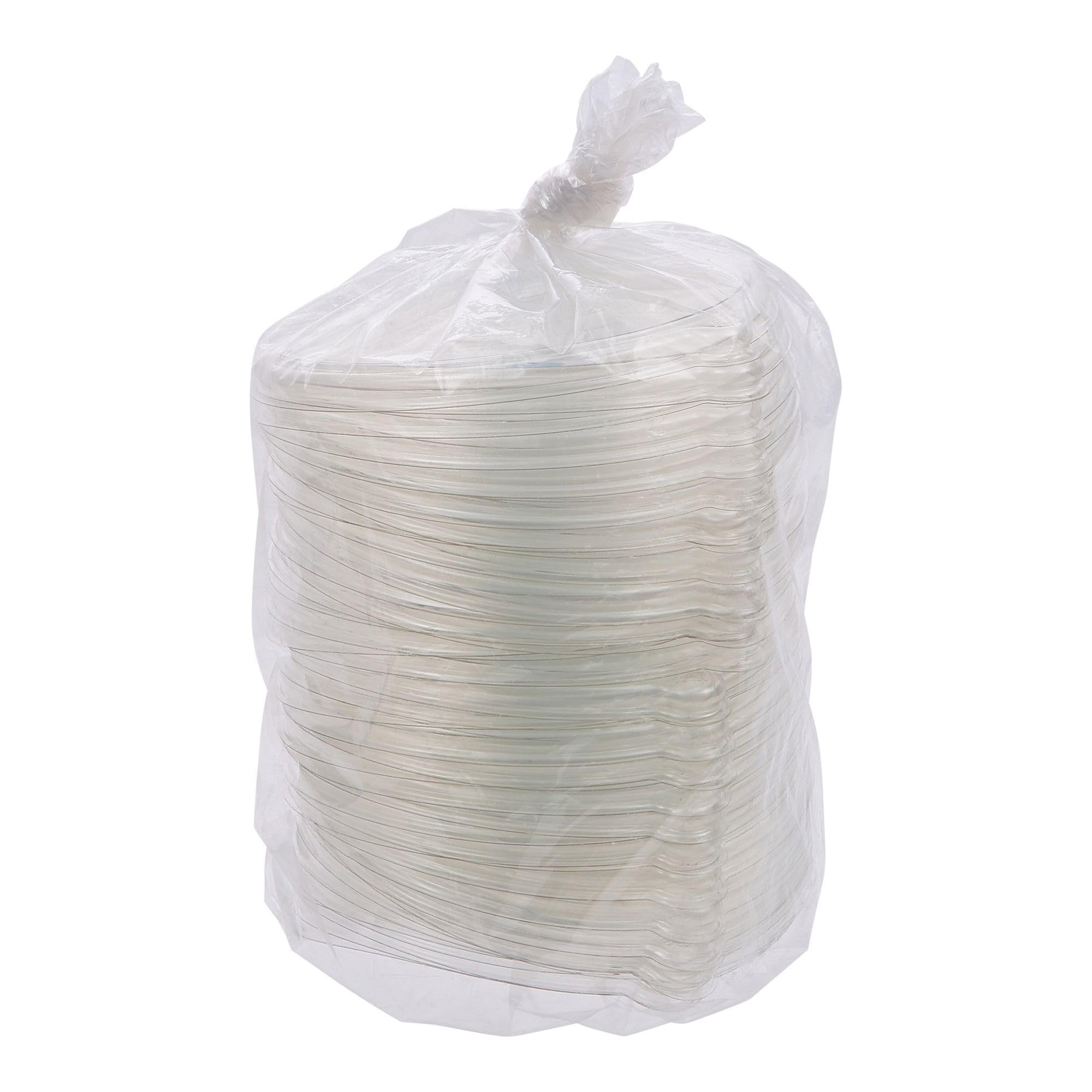 Eco-Friendly Recycled PET Flat Bowl Lids - Case of 400 | Fits 24-46oz Coupe & 16-40oz Noodle Bowls | 100% Recycled Plastic Bottle Material | Clear Disposable Food Container Lids for Restaurants, Cafes & Takeout Services