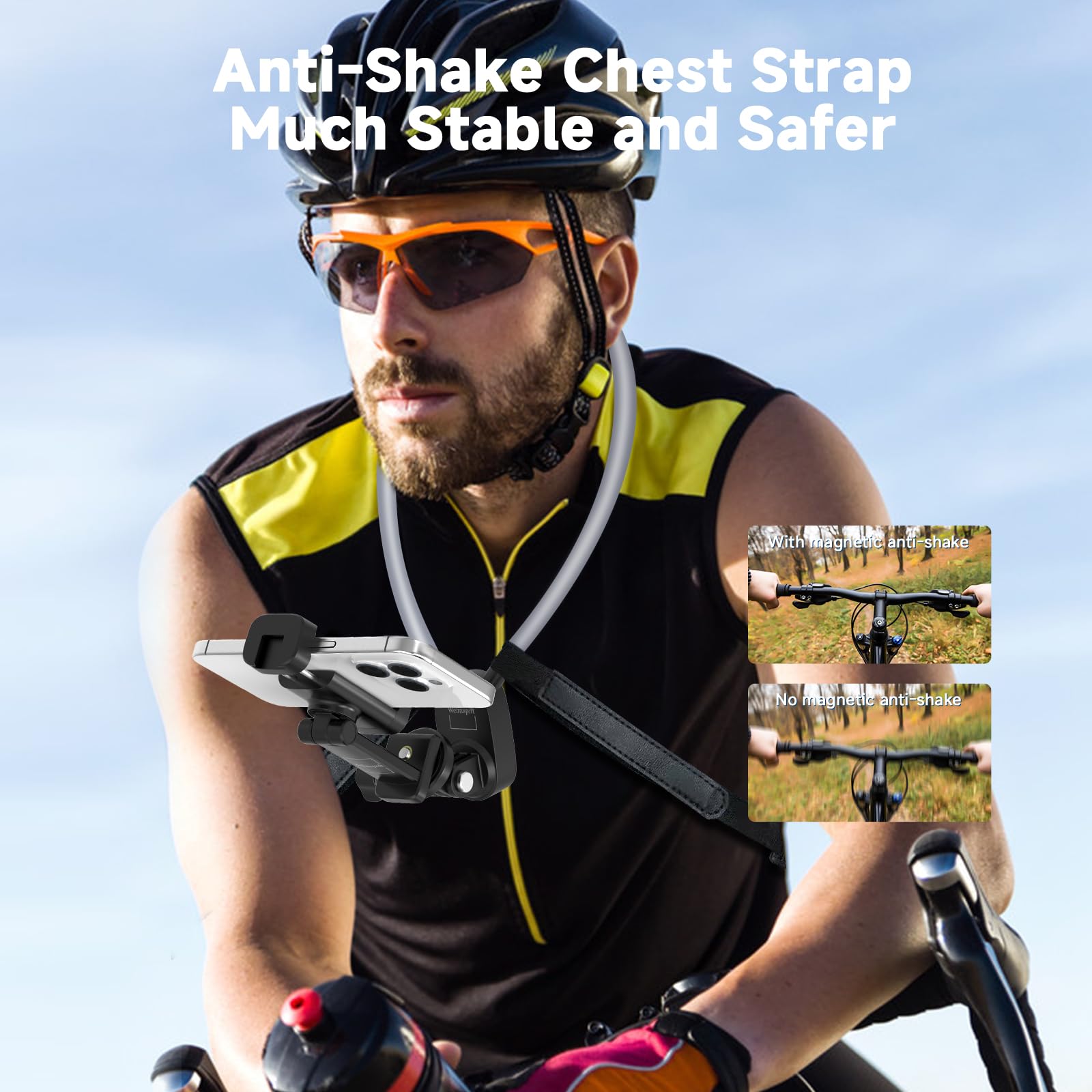 Hands Free Neck Phone Holder for iPhone, Samsung & Google Pixel - Adjustable Phone Mount for POV Vlogging, Video Recording & Live Streaming - Comfortable Neck Strap with Secure Clip (Non-Magnetic) - Perfect for Travel, Cooking, Workouts & Content Creation