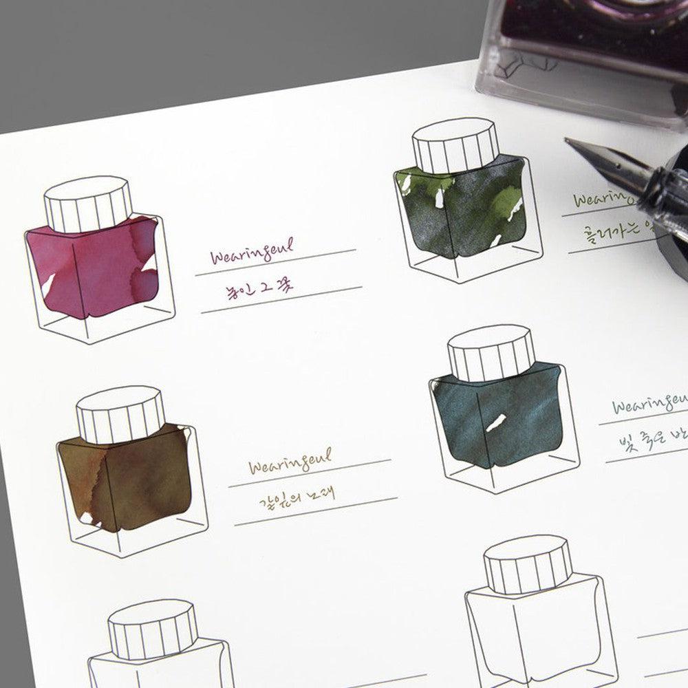 Wearingeul A5 Ink Swatch Paper - Premium Ink Testing Sheets for Fountain Pen Enthusiasts - Perfect for Ink Swatching, Journaling, and Calligraphy Practice