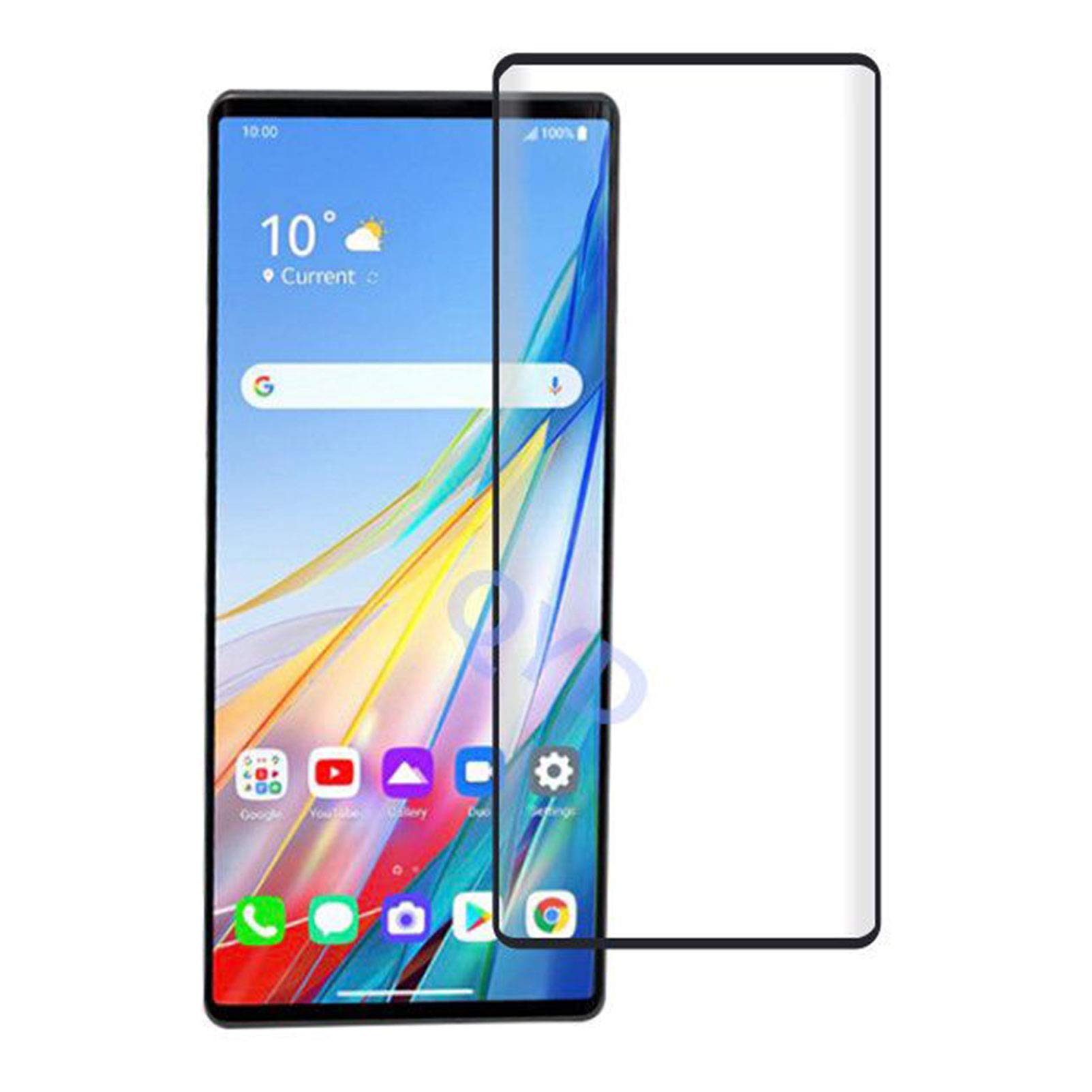 Tempered Glass Screen Protector + Hard Bumper Case for LG Wing [6.80