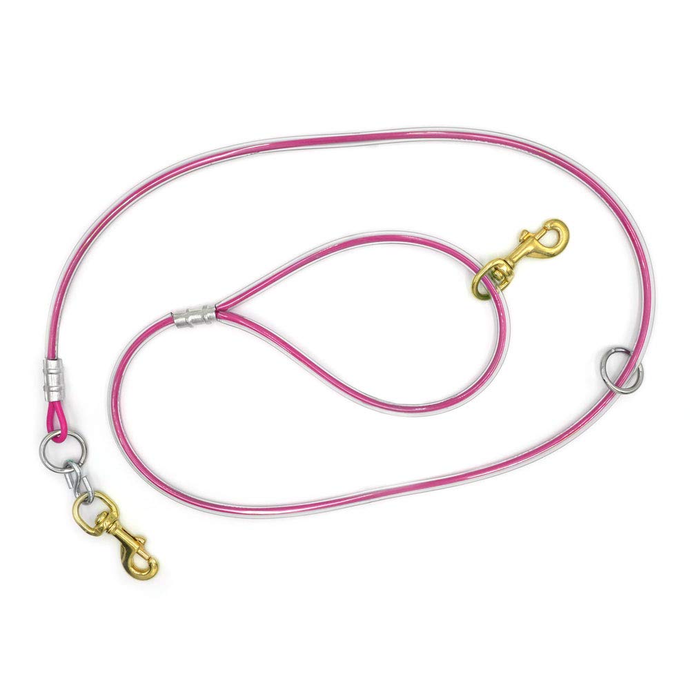 5ft Heavy Duty Pink Dog Leash - Outdoor Dog Supply Durable Cable Lead for Walking, Training, and Outdoor Adventures