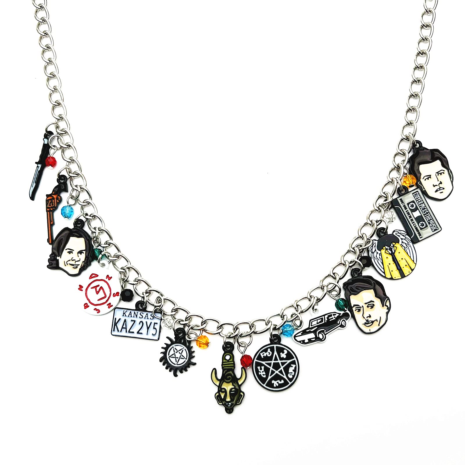 DianViVi Horror Supernatural Charm Necklace - Gothic Jewelry Gift for Women & Girls - Perfect for Halloween, Cosplay & Dark Fashion Accessories