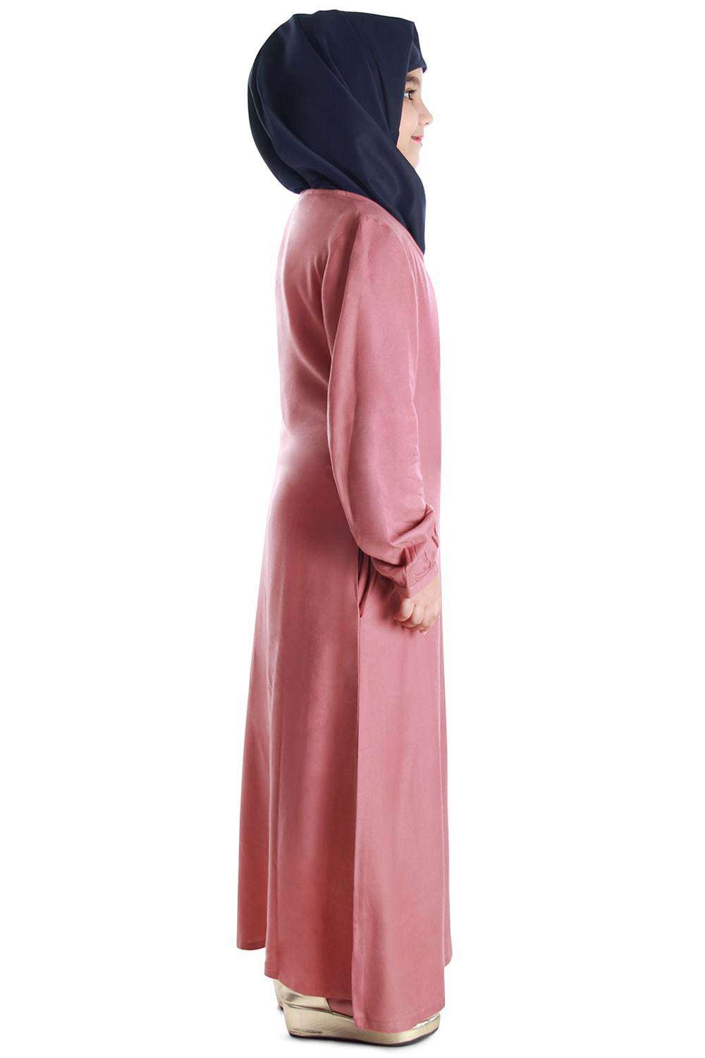 Masarrah Rayon Kids Abaya Dress - Islamic Prayer Dress for Girls - Perfect for Eid, Mosque, and Special Occasions