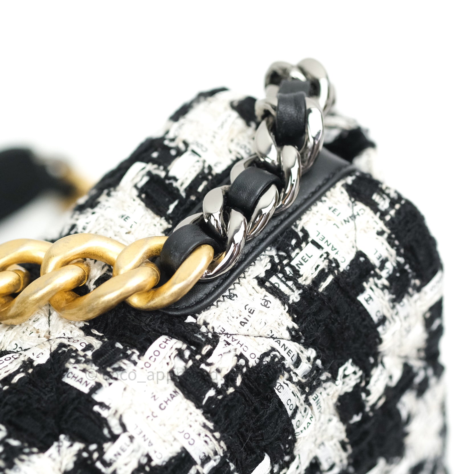 Chanel 19 Medium Flap Bag - White Tweed with Ribbon & Mixed Hardware - Luxury Designer Handbag for Women, Perfect for Parties, Weddings & Everyday Elegance