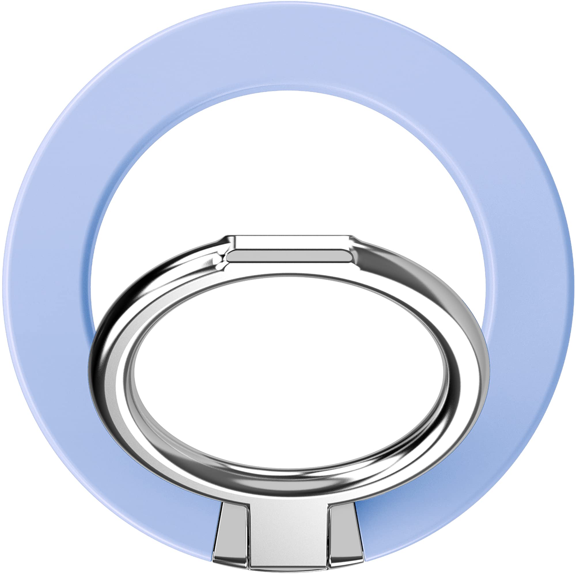 Magnetic Phone Ring Holder for iPhone 13/12 Pro Max - Adjustable Finger Grip Stand, Removable & Wireless Charging Compatible with MagSafe Cases (Blue) - Perfect for Hands-Free Viewing, Secure Grip & Easy Car Mounting