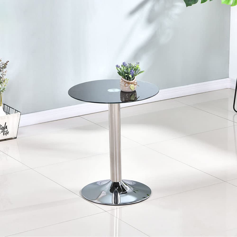 Modern Round Glass Dining Table with Tulip Base - 23.6
