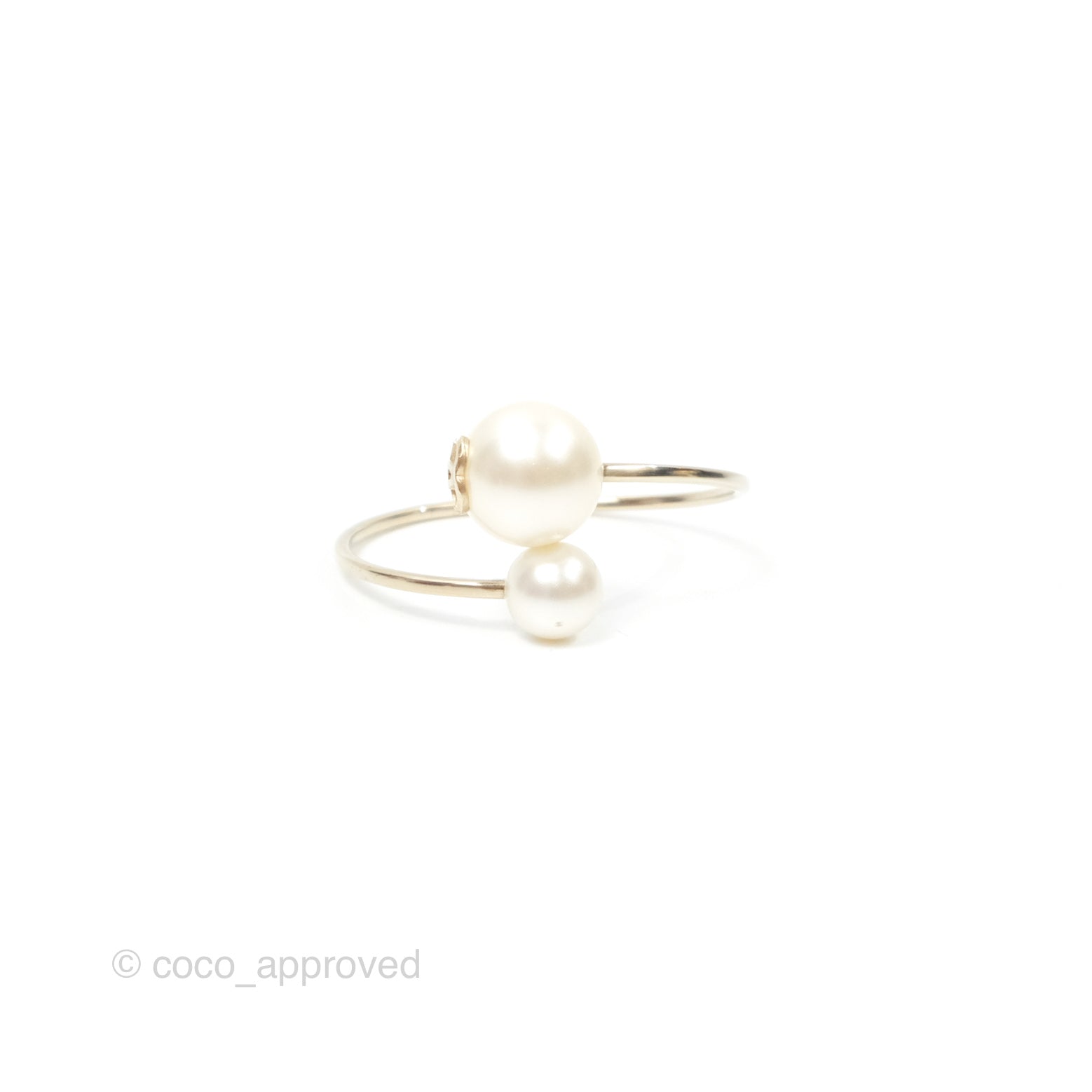 Chanel CC Pearl Bangle Gold Tone Bracelet for Women - Luxury Fashion Jewelry Gift for Anniversary, Birthday & Special Occasions