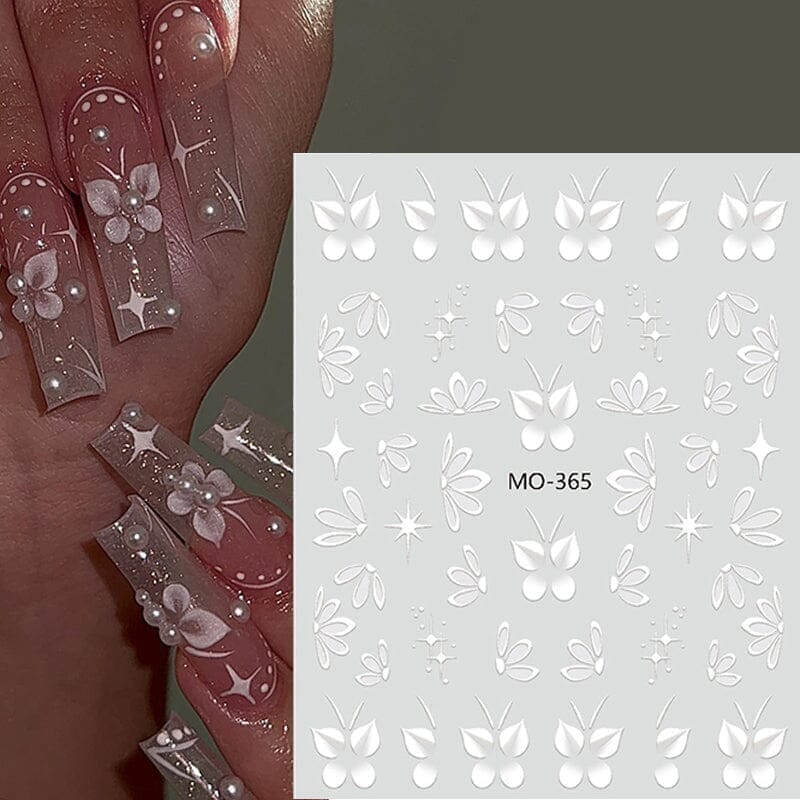 3D Multicolor Flower Embossed Nail Stickers MO368 - Perfect for Nail Art, DIY Manicures & Special Occasions
