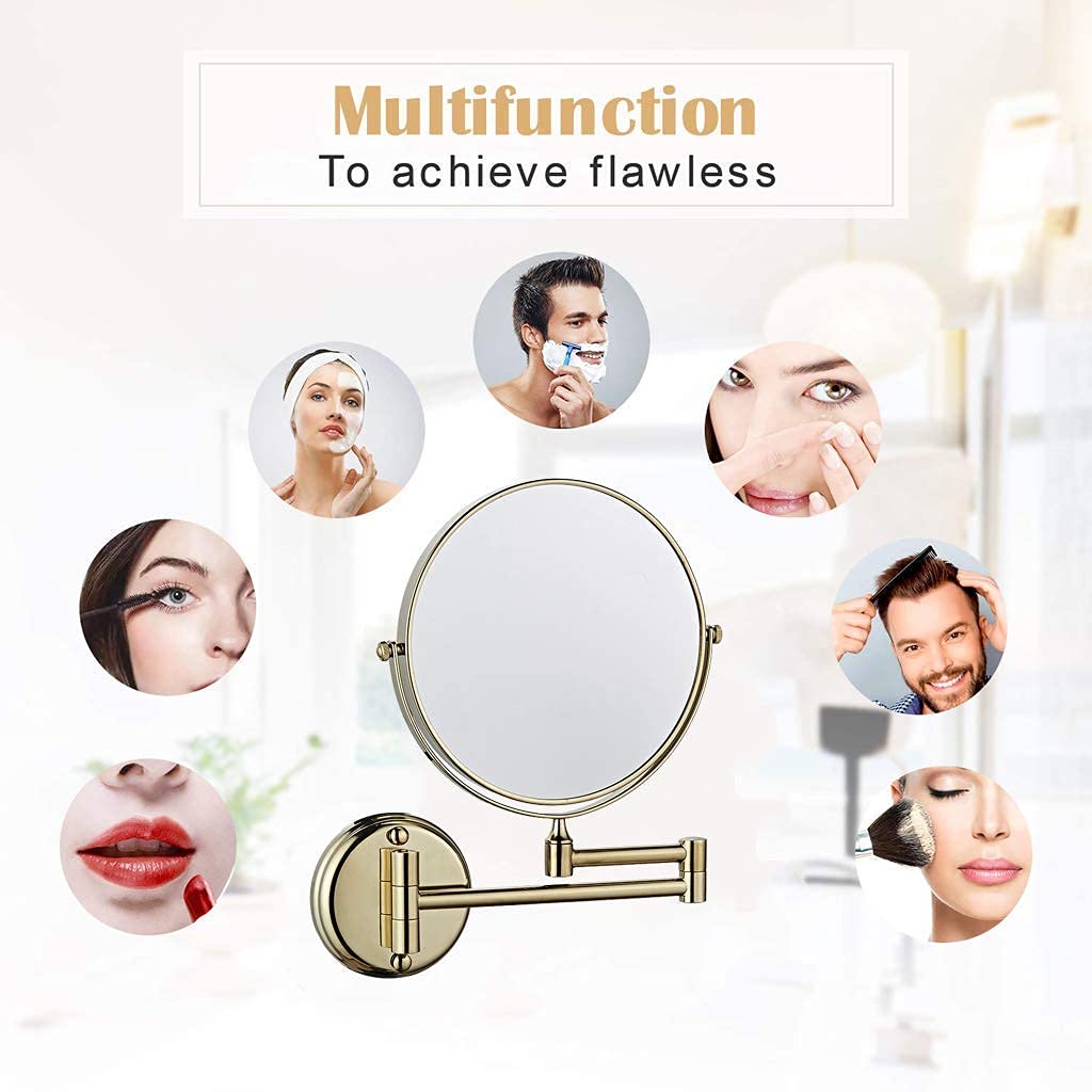 CJBHSD Wall Mount Makeup Mirror - Double-Sided Swivel Vanity Mirror with Magnification for Shaving & Makeup | Perfect for Bathroom, Bedroom & Dressing Room