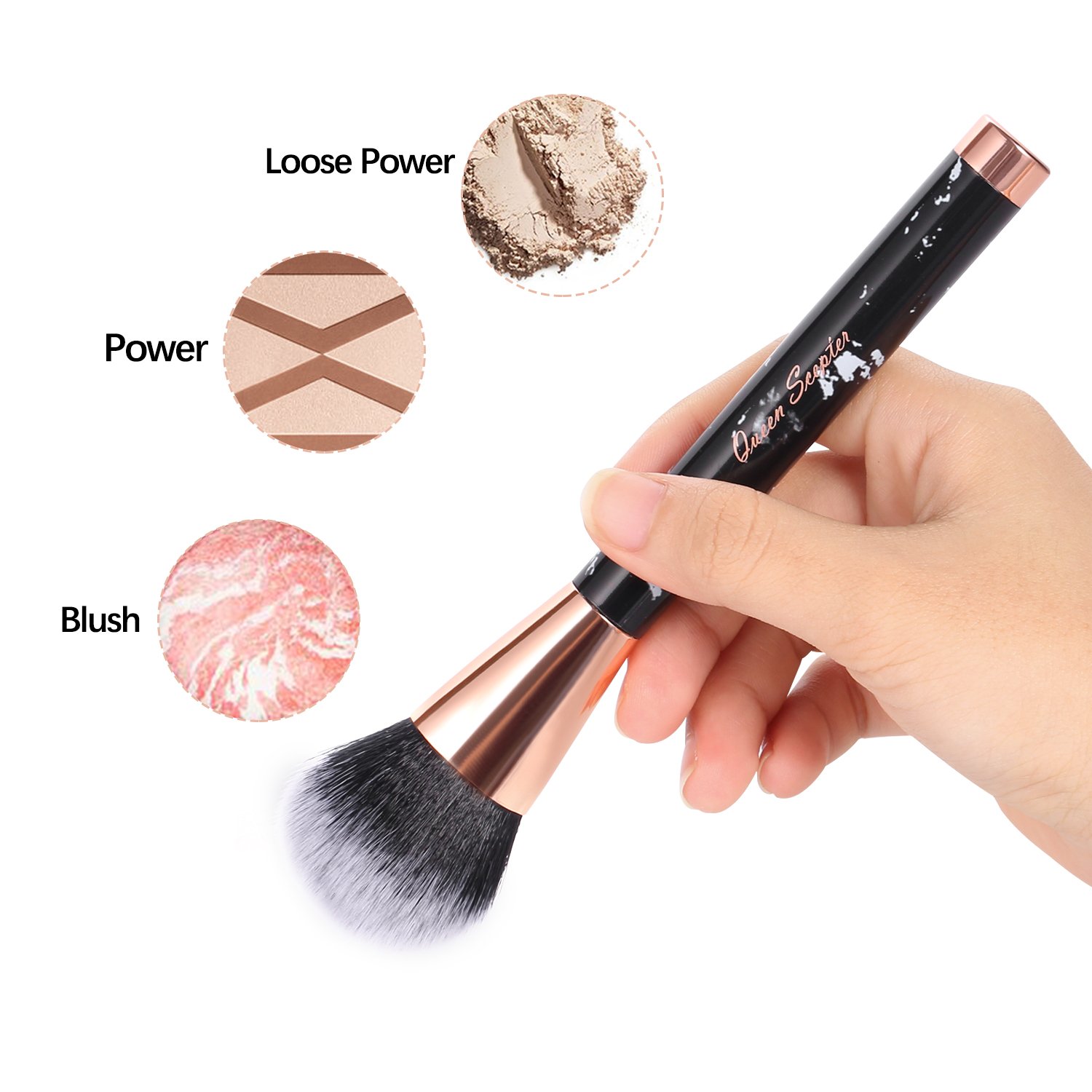 10-Piece Marble Makeup Brush Set - Professional Eyeshadow, Concealer, Eyeliner, Eyebrow & Foundation Brushes for Travel & Everyday Makeup Application | Perfect for Beginners & Makeup Artists