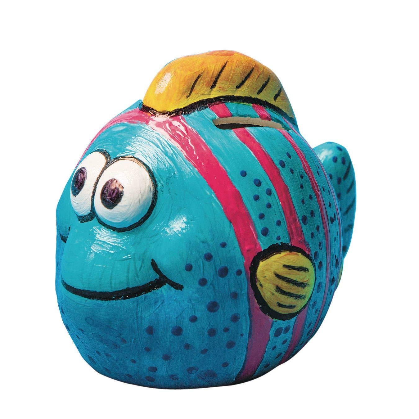 Ceramic Bisque Fish Banks - Handmade Piggy Bank for Kids, Unique Money Saving Jar, Home Decor Gift for Collectors (Perfect for Birthday, Christmas, and Room Decoration)