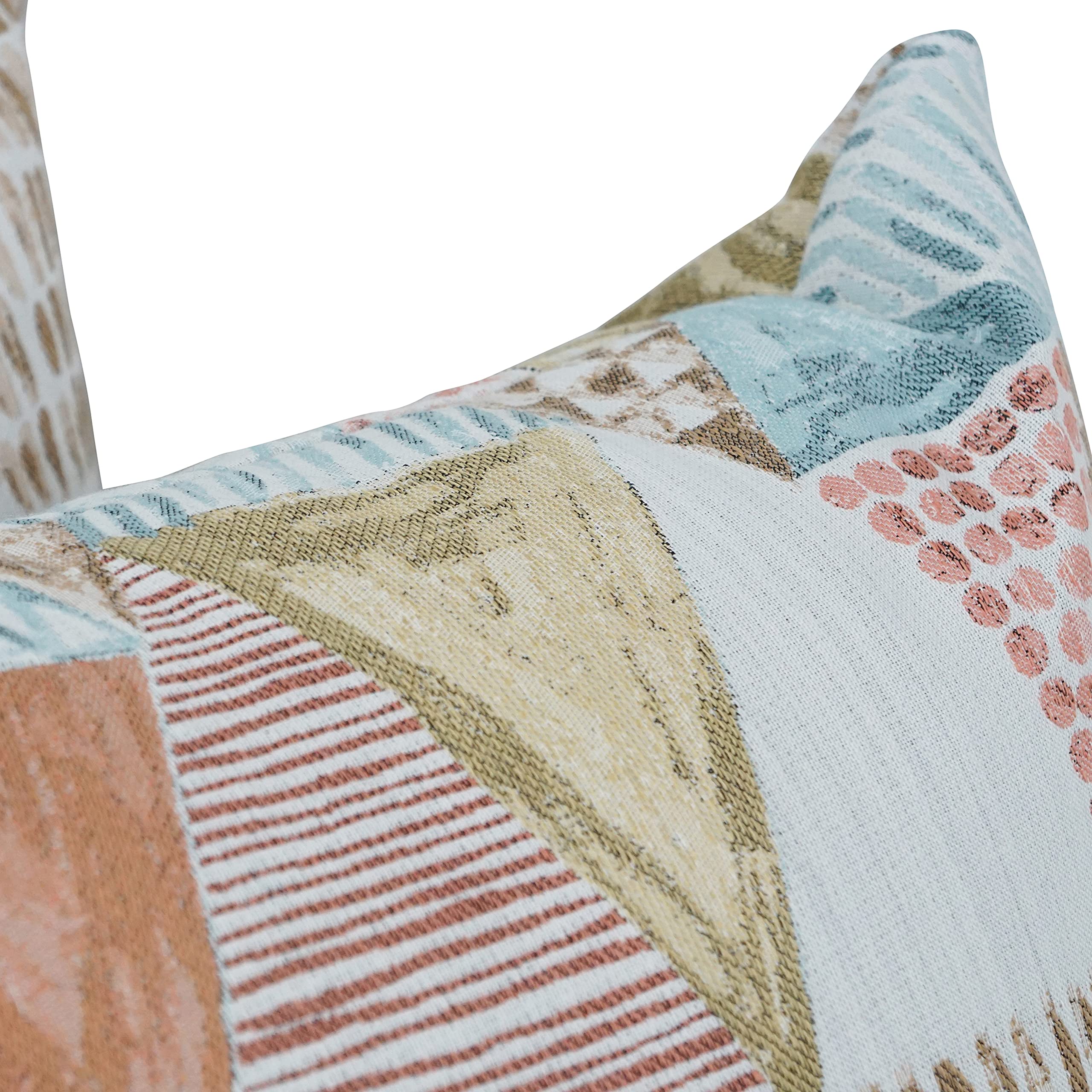 Blazing Needles 17x17 Inch Square Jacquard Throw Pillows - Set of 4 Soft Polyester Decorative Cushions in Kandafrt Blush Pink | Perfect for Sofa, Bed, Living Room & Home Decor