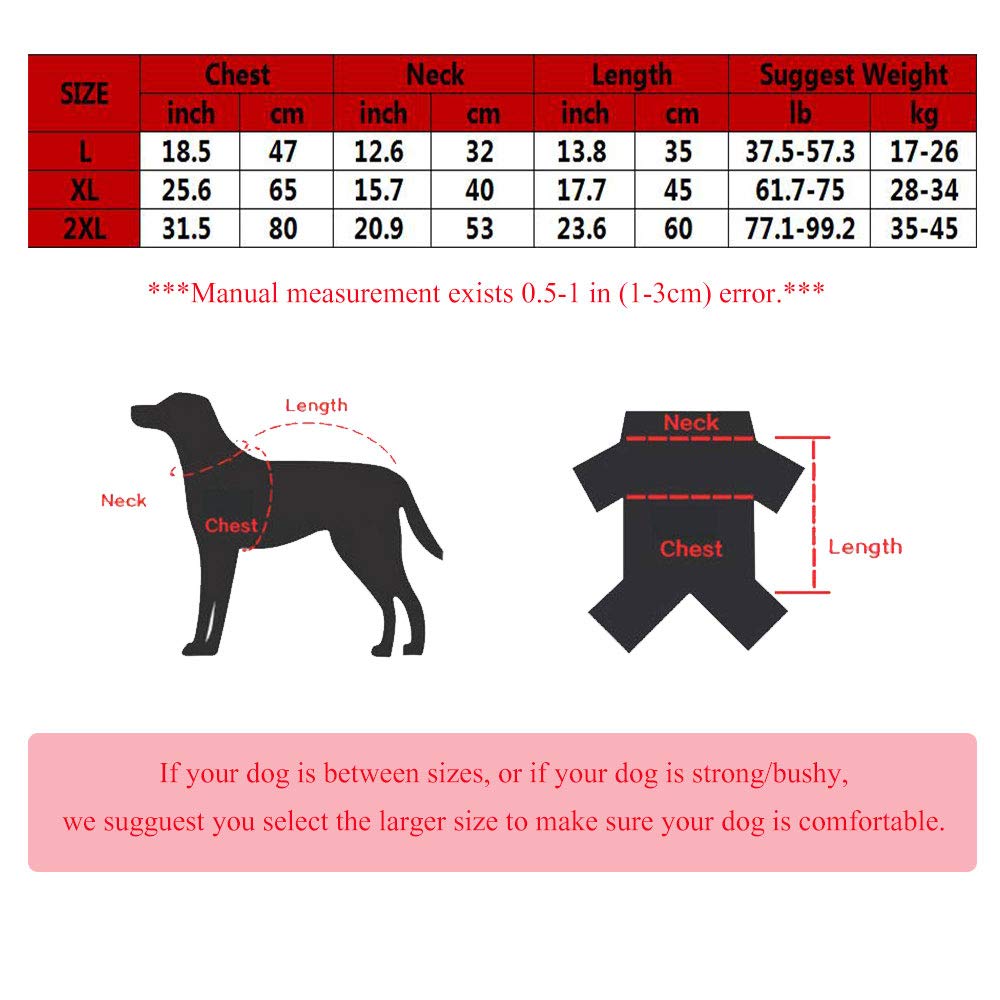 Oncpcare Knitwear Dog Sweater - Soft Thickened Warm Winter Coat for Large Dogs, Cold Weather Jacket Apparel Pet Clothing | Outdoor Walking, Winter Protection & Fashion
