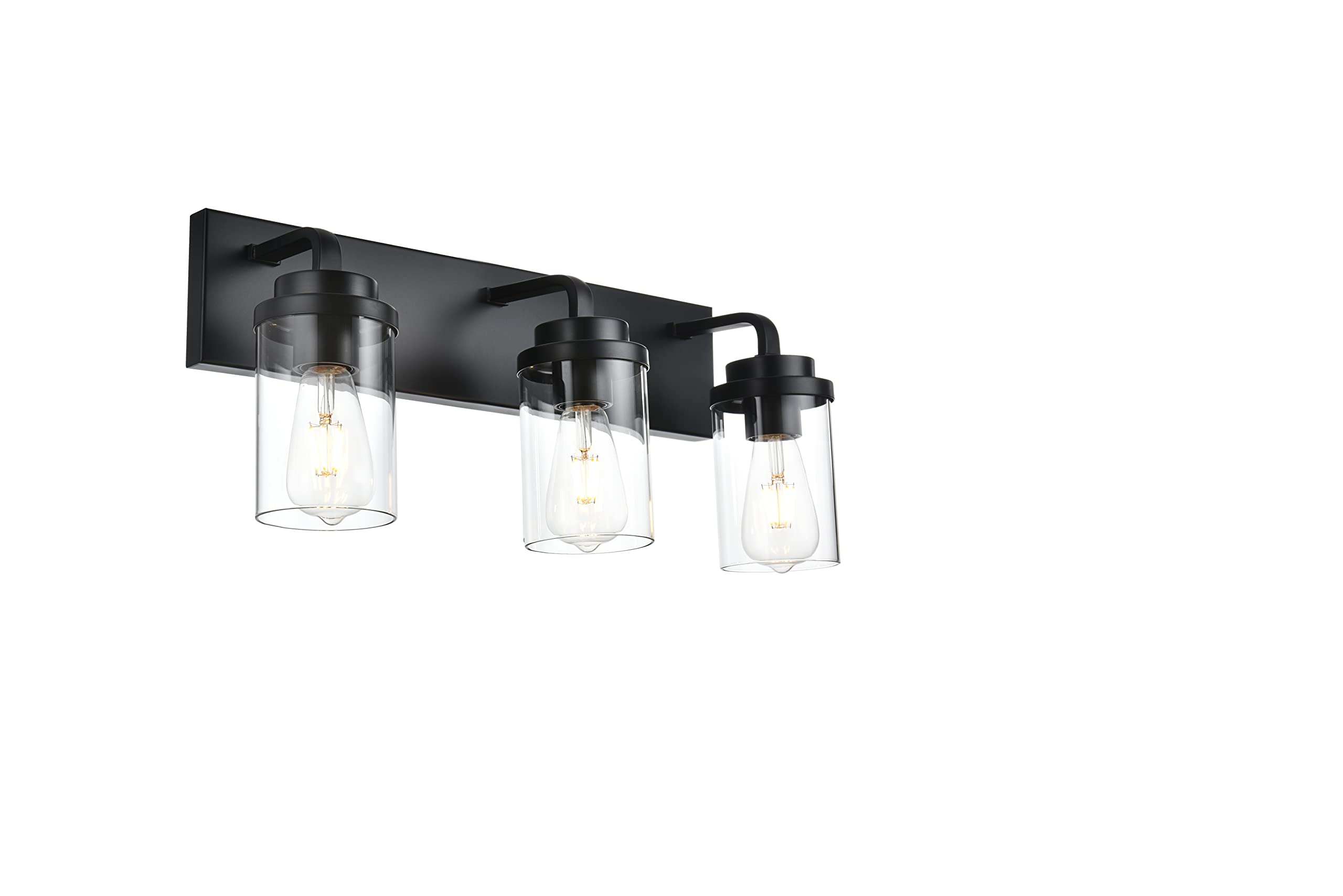 BONLICHT 3-Light Black Modern Industrial Bathroom Vanity Light Fixture - Wall Sconces for Farmhouse, Hallway, Porch, Powder Room, Kitchen & Dining Room - Indoor Wall Mounted Lighting for Home Decor