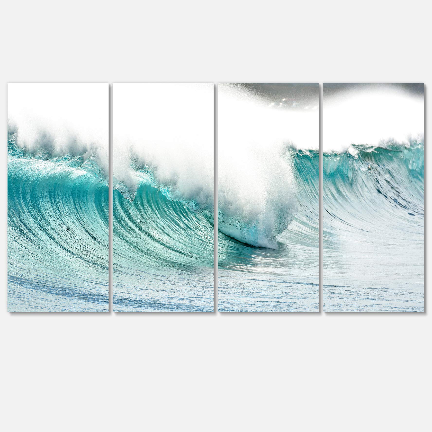 DesignArt Massive Blue Waves Breaking Beach - Seashore Canvas Wall Art Print for Living Room, Bedroom & Office Decor