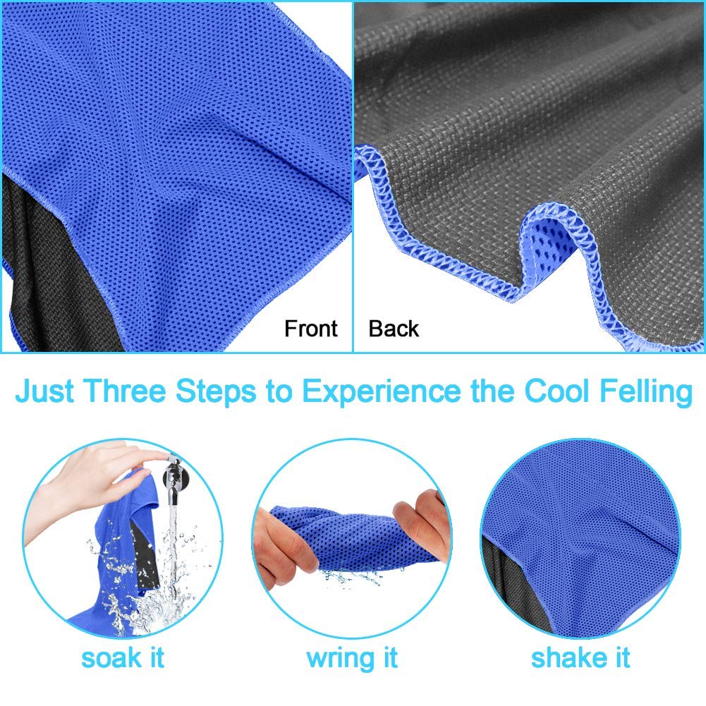 10 Pack Cooling Ice Towels - Soft, Breathable Microfiber Workout Towels for Gym, Yoga, Running & Camping | Stay Cool During Sports, Fitness & Outdoor Activities