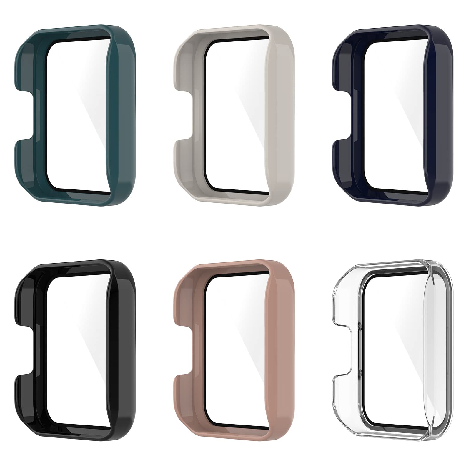 6-Pack TPU Glass Screen Protector Case for Xiaomi Redmi Watch 2 Lite - Soft Clear Protective Cover | Perfect for Swimming, Running & Outdoor Activities