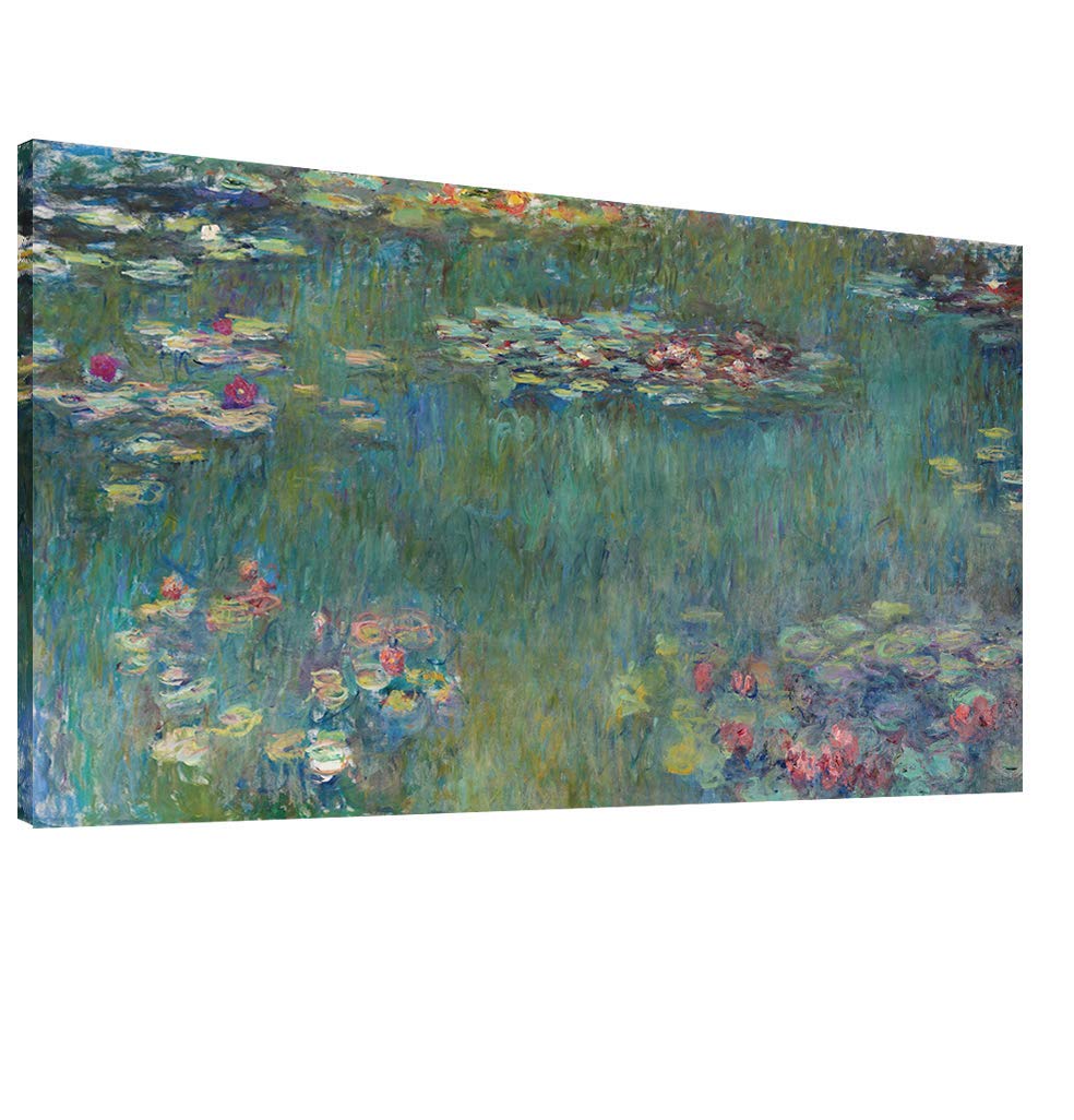 Claude Monet Water Lilies Canvas Wall Art - Large Framed Famous Painting Print, Nature Landscape Home Office Decor | Perfect for Living Room, Bedroom & Office Wall Decoration