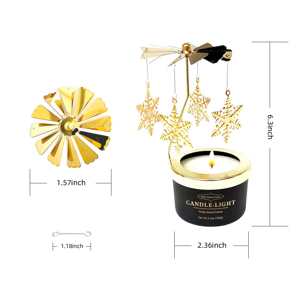 Kelly's Custom Rotatable Snowflake Candles - Unique Birthday Gifts for Women, Wife, Mom & Colleagues | Perfect for Christmas, Anniversary & Thanksgiving | Home Decor & Romantic Gift Idea